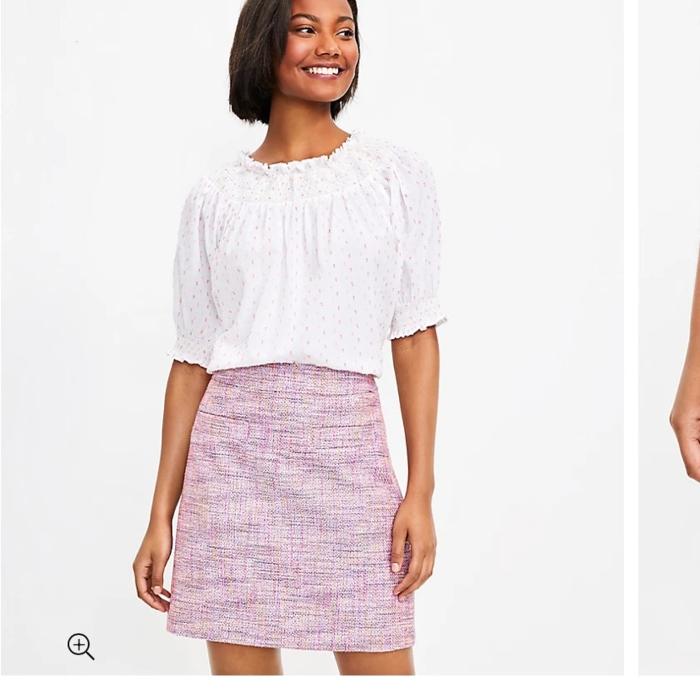 Loft Petite Tweed Pocket Shift Skirt